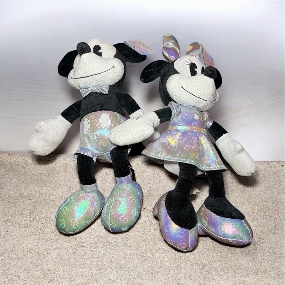 Disney 100‎ Years of Wonders Minnie & Mickey Mouse Large Plush 17"-Brand New!